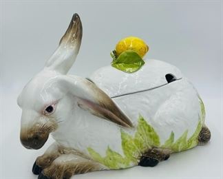 Antique Ceramic Rabbit Tureen