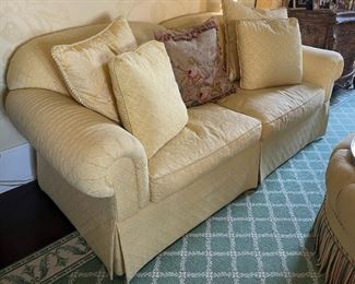 Century Custom Yellow Skirted Sofa