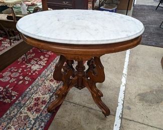Victorian Marble-Top Parlor Table