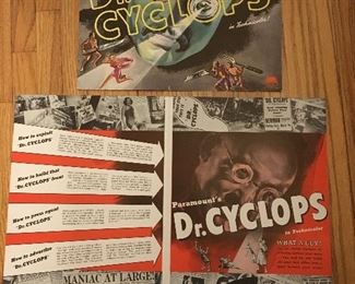 $30 - 1940 advertising pieces for the movie Dr. Cyclops sent to movie theaters