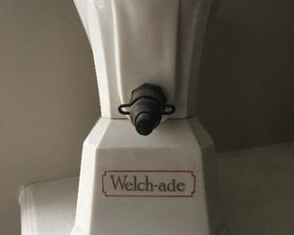 $300 - Rarely seen 1920s milk glass dispenser for Welch-ade sodas