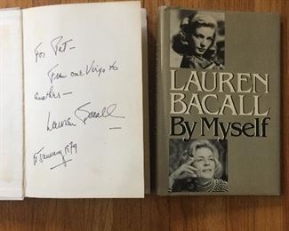 $125 - Signed Lauren Bacall book to an actress friend of the star 