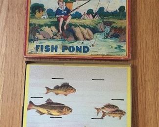 $100 - 1909 Milton Bradley fishing game complete with all pieces