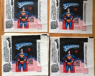 $50 - 1970’s Superman card wax wrappers approx 53