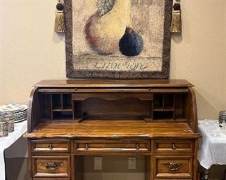 Vintage Reproduction Roll Top Desk.