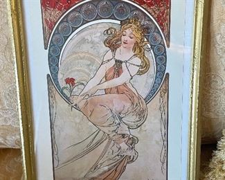 Vintage framed posters, by Alfonso Mucha