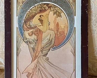 Vintage framed posters, by Alfonso Mucha