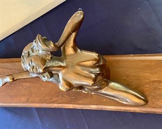 Bronze Nude Woman Stretching; Sculpture