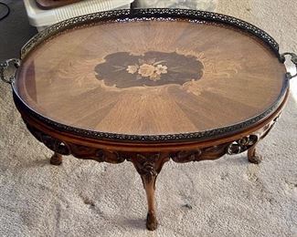 BUY IT NOW! $350 Antique Inlaid Marquetry Tray Table