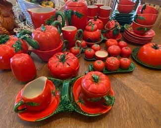 Vintage Maruhon Ware China Tomato Dishes - Assorted pieces - made in Japan  