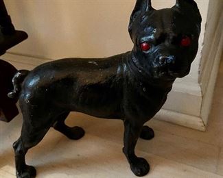 Cast iron Boston Terrier bulldog doorstop, possibly Hubley
