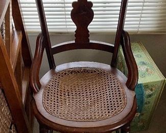 BUY IT NOW! $50 Antique Caned-Seat Chair (seat needs repair)