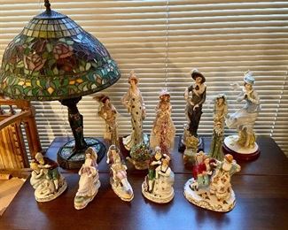 Assorted porcelain, lady figurines