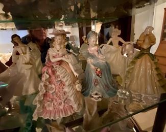 Assorted Lady Porcelain Figurines; includes: Josef originals, Royal Doulton, Lefton and more 