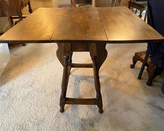 BUY IT NOW! $200. Antique drop leaf table; 10”w x25”h folded