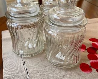 Vintage Apothecary Clear Jars - set of 3