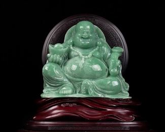 JD998 Jadeite Sitting Buddha 13H x 13.5W