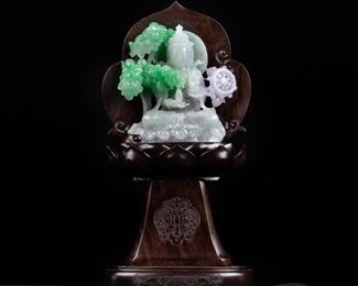 JD994 Jadeite Kwan Yin 11H x 6W