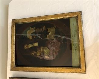 18th century reverse painting on glass