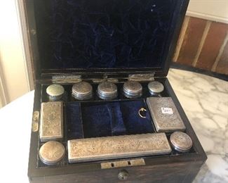 Silver traveling box 19th century 