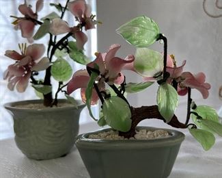 Asian Jade Glass Arrangements
