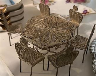 Miniature Metal Table and Chairs