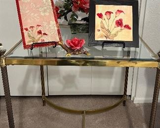Vintage Brass End Table 