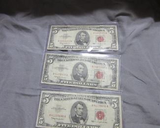Red Seal $5 bills