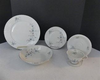Vintage 1950s Royal Heiden Society China "Fantasy-Swirl Edge" Platinum Trimmed Place Setting