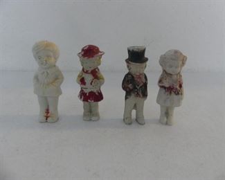 Vintage Made in Japan Set of 4 2½" Porcelain Dolls