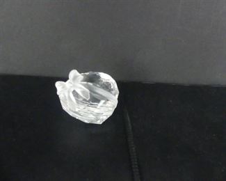 Vintage Swarovski "Sweet Heart" Faceted Crystal Heart with Frosted Bow