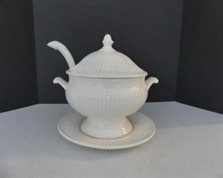 Vintage California Pottery #196 Large Soup Tureen with Ladle & Underplate