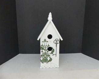 Wooden White Painted Birdhouse