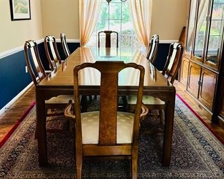 Century Furniture Dining table, chairs & China cabinet.