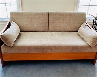 Vintage teak framed sofa