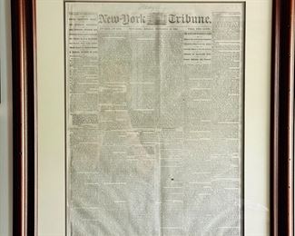 Framed newspaper Raid on Harpers Ferry