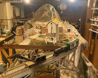 Train table display. Cars and buildings sold!