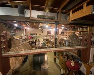 Large HO scale train table layout scenery. Cars and buildings already sold!