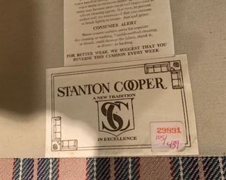 Lable for the pair of Plate Sofas