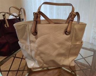 Michael Kors white leather purse (moderate use)