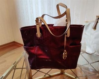 Michael Kors purple leather purse (light to moderate use)