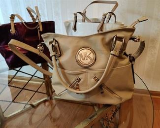 Michael Kors beige leather purse (light to moderate use)