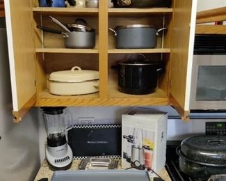 electric kitchen appliances, bakeware, pots and pans