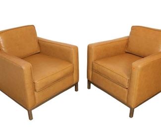
Lot 506
Pair of Vintage leather style chrome base club chairs

