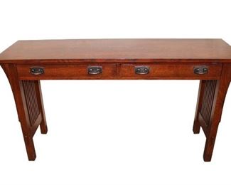 
Lot 515
Stickley mission oak 2 drawer console table
