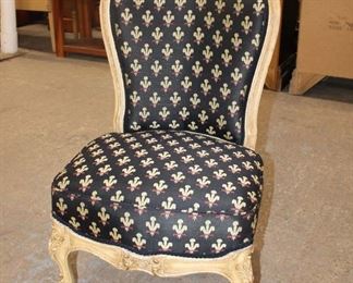 
Lot 528
Semi antique French style painted frame music chair
