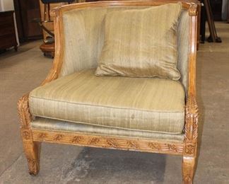 
Lot 534
Contemporary large French style carved painted frame club chair
