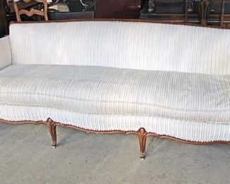 
Lot 586
Vintage French style upholstered sofa on walnut and pecan frame
