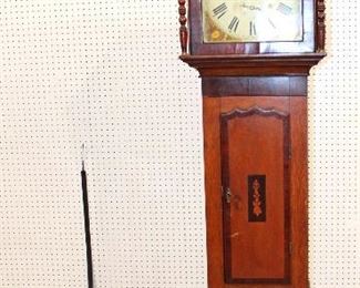 
Lot 608
Antique mahogany case Grandfather clock by LJ Harrison with weights, pendulum and crank
