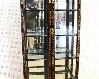 
Lot 621
Asian decorated 2 door display case in the manner of Drexel
